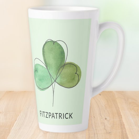 Personalized Green Shamrock Irish Heritage カフェラテマグ