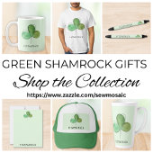 Personalized Green Shamrock Irish Heritage ショットグラス