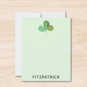 Personalized Green Shamrock Irish Heritage ノートカード