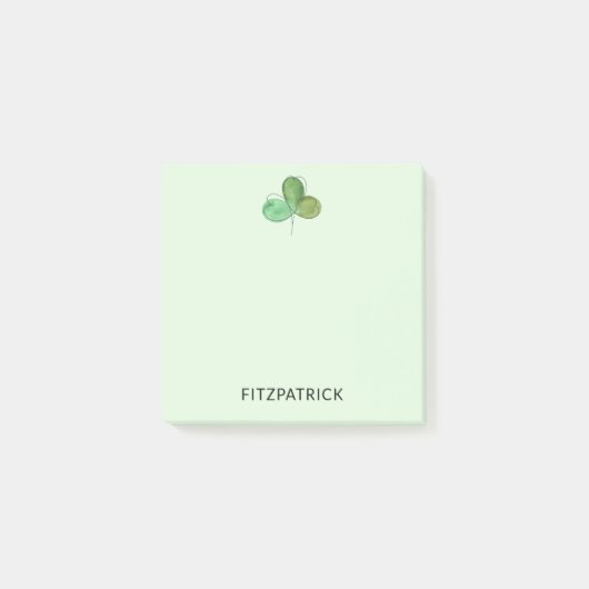 Personalized Green Shamrock Irish Heritage ポストイット (正面)