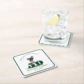 Personalized Green Sports Golf 50th Birthday スクエアペーパーコースター (インサイチュ)
