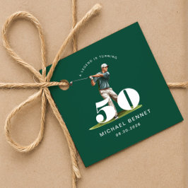 Personalized Green Sports Golf 50th Birthday フェイバータグ