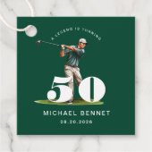 Personalized Green Sports Golf 50th Birthday フェイバータグ (正面)