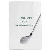 Personalized Green Sports Golf 50th Birthday ミディアムペーパーバッグ (裏面)