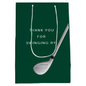 Personalized Green Sports Golf 50th Birthday ミディアムペーパーバッグ (裏面)