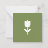 Personalized Green White Flower ノートカード (裏面)
