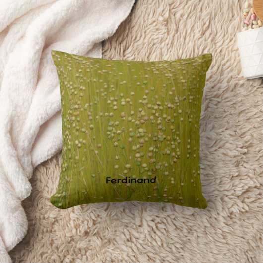 Personalized Green & Yellow Green Garden of lorals クッション (ブランケット)