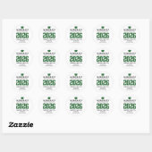 Personalized GreenClass of 2026 Graduation Sticker ラウンドシール (シート)