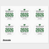 Personalized GreenClass of 2026 Graduation Sticker ラウンドシール (シート)