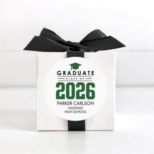 Personalized GreenClass of 2026 Graduation Sticker ラウンドシール