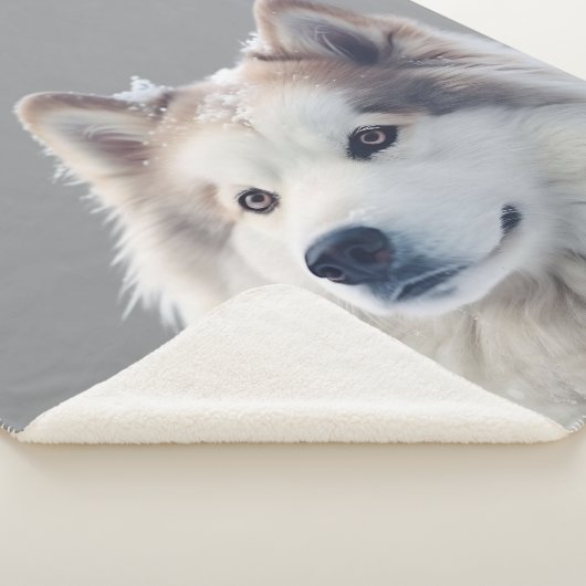 Personalized Grey Dog Photo Blanket シェルパブランケット (3/4)