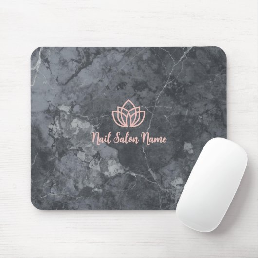 Personalized Grey Marbel Nail Studio Branding マウスパッド (マウス)