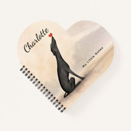 Personalized Greyhound Notebook with Heart        ノートブック
