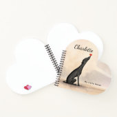 Personalized Greyhound Notebook with Heart ノートブック (内部)