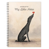 Personalized Greyhound Notebook with Name ノートブック (正面)