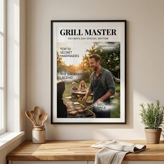 Personalized Grill Master Father’s Day Custom  ポスター