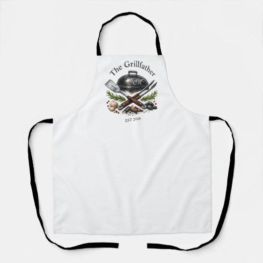 Personalized Grillfather Monogram エプロン (正面)