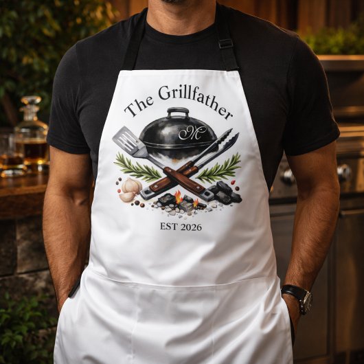 Personalized Grillfather Monogram エプロン