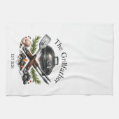 Personalized Grillfather Monogram キッチンタオル (横)