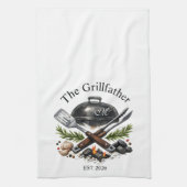 Personalized Grillfather Monogram キッチンタオル (縦)