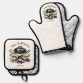 Personalized Grillfather Monogram 鍋つかみ&鍋敷きセット (正面/裏面)