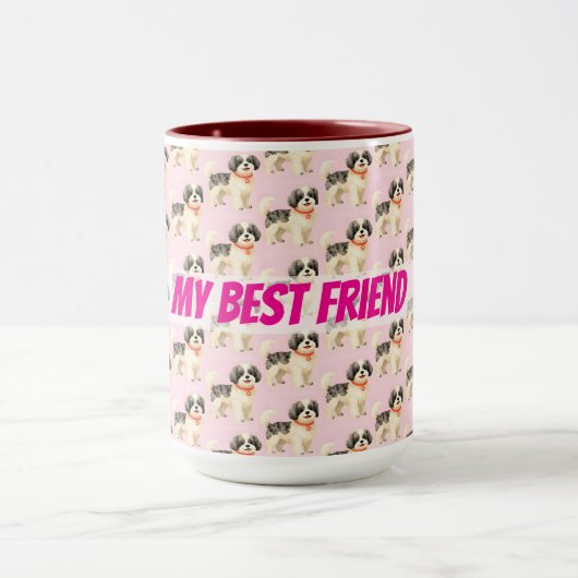 Personalized Grooming Dog Modern Collection マグカップ (中央)