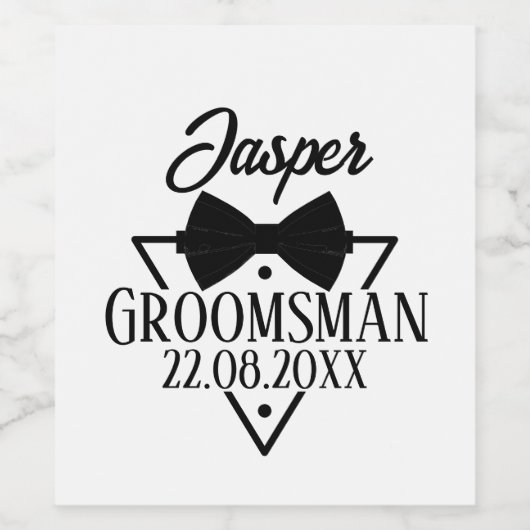 Personalized Groomsman ワインラベル (シングルラベル)