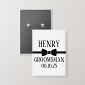 Personalized Groomsman Gift, Wedding Party Favor 缶バッジ (正面/裏面)