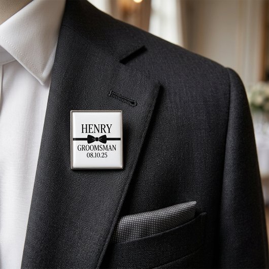 Personalized Groomsman Gift, Wedding Party Favor 缶バッジ