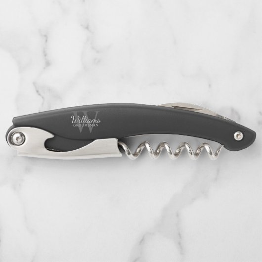 Personalized Groomsman's Monogram and Name ソムリエナイフ (正面)