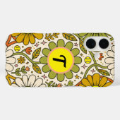 Personalized Groovy Floral Tennis Monogram Case-Mate iPhoneケース (裏面 (横))