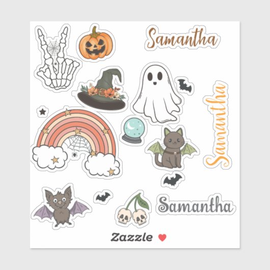 Personalized Groovy Halloween Fun Set  シール (シート)