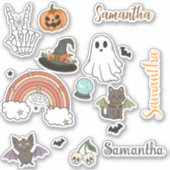Personalized Groovy Halloween Fun Set  シール (正面)