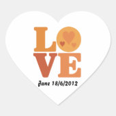 Personalized Groovy Love 70s Valentine Poster ハートシール (正面)