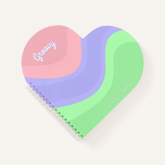Personalized Groovy Pastel ノートブック (正面)
