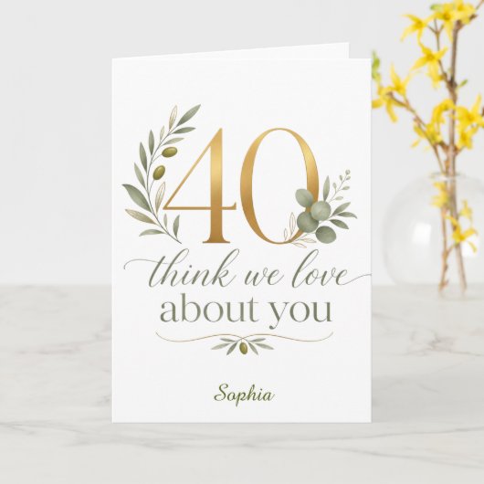 Personalized Group 40th Birthday Gift カード (黄色い花)