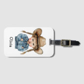 Personalized Grumpy Cowgirl in Denim Jacket ラゲッジタグ (正面横)