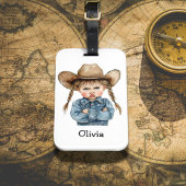 Personalized Grumpy Cowgirl in Denim Jacket ラゲッジタグ