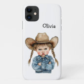 Personalized Grumpy Cowgirl in Denim Jacket Case-Mate iPhoneケース (裏面)