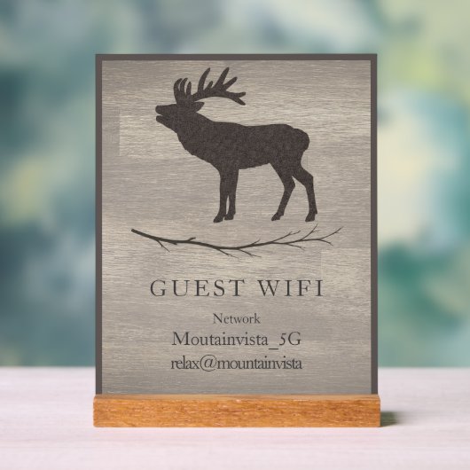 Personalized Guest WiFi Sign for Cabins & Rentals アクリルサイン (ニュートラル)