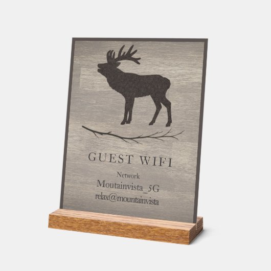 Personalized Guest WiFi Sign for Cabins & Rentals アクリルサイン (傾斜)