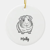 Personalized Guinea Pig Christmas セラミックオーナメント (正面)