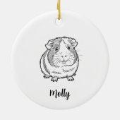 Personalized Guinea Pig Christmas セラミックオーナメント (裏面)