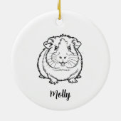Personalized Guinea Pig Christmas セラミックオーナメント (裏面)