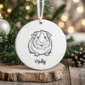 Personalized Guinea Pig Christmas セラミックオーナメント
