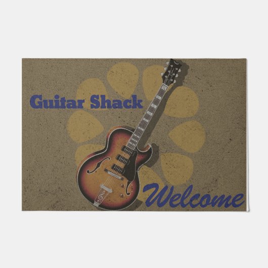 Personalized Guitar doormat, Lovely Closing Gift ドアマット (正面)