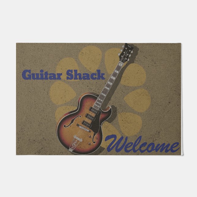 Personalized Guitar doormat, Lovely Closing Gift ドアマット (正面)