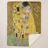 Personalized Gustav Klimt The Kiss Love Message シェルパブランケット (正面)