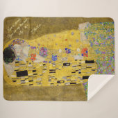 Personalized Gustav Klimt The Kiss Love Message シェルパブランケット (正面(横))
