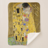 Personalized Gustav Klimt The Kiss Love Message シェルパブランケット (正面)